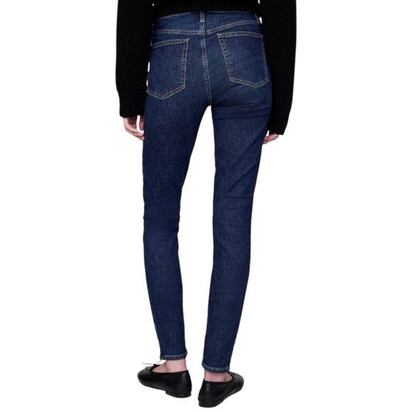 GAP True Skinny High Rise Jeans Women 25 Dark Wash Blue Stretch Denim Y2K Preppy - Picture 3 of 12